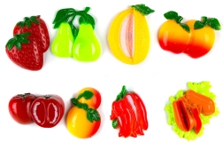 Apetit-Magnete – Set mit 8 Stück, Mix aus Obst- und Gemüsedekoren