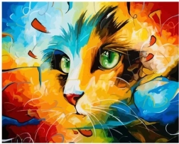 Diamantmalerei Abstrakte Katze 30 × 40 cm