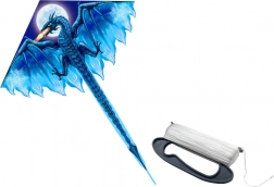 Großer blauer Drache mit langem Schwanz 170 cm x 130 cm