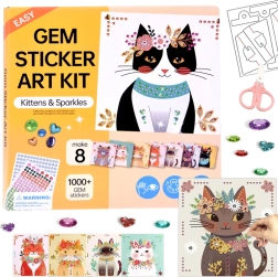 Diamant-Sticker-Kunst: Kätzchen & Glitzer – Kreativset mit 8 Bildern