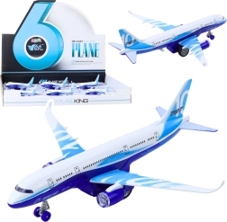 Metall-Passagierflugzeug mit Aufziehmotor, Lichtern und Sounds 23 cm