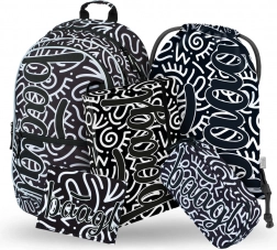 Schulset Baagl Core Element: Rucksack, Federmäppchen, Beutel, Mappen, Geldbörse