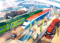 Puzzle mit Bahnhof, 100 Teile