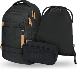 Schulset Baagl Skate Max Darkness: Rucksack, Federmäppchen und Beutel