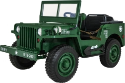 Retro Militär-Kinderauto für 3 Kinder grüner Jeep Willys 4x4