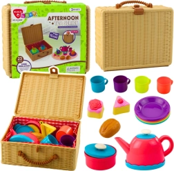 Kinder-Teeset im Korb, 23 Teile