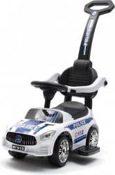 Kinder-Rutscher mit Schiebestange und Sounds POLICE – weiß