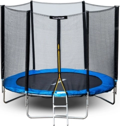 Gartentrampolin mit äußerem Sicherheitsnetz 8 ft 244–252 cm mit Leiter