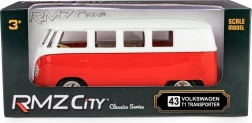 Metallmodell Volkswagen T1 Samba 1:32 – rot‑weiß