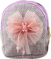 Kinderrucksack mit Schleife und Häschen lila 21 cm 2L