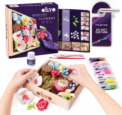 DIY-Kunstsets OKTO ROMANCE mit Blumen und Holzrahmen