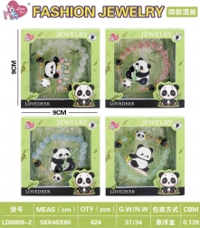 Kinderschmuck-Set mit Panda – weißes Armband und Haarklammer