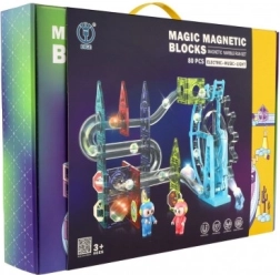 Magnetische Kugelbahn mit 80 Teilen, Licht und Musik