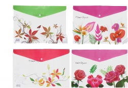 Mappe mit Druckknopf Blume 26x36 cm