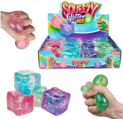 Antistress-Knetwürfel mit Glitzer 6 × 6 cm