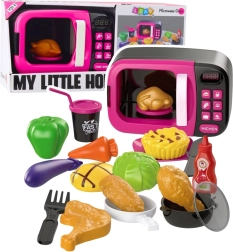 Kindermikrowelle mit Zubehör, Licht und Sound – rosa