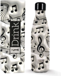 Weiße Thermoflasche Music 500 ml