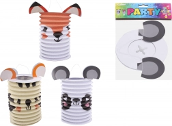 Lampion Zylinder mit Tiermotiven 15 cm