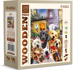 Holzpuzzle Welpen in Paris 200 Teile WOODEN CITY