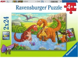 Puzzle RAVENSBURGER verspielte Dinosaurier 2×24 Teile