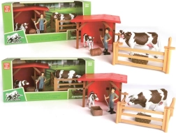 Set Bauernhof-Gehege mit Kühen und Bauer