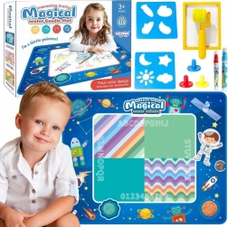 Woopie Wasser-Malmatte XXL 100 × 80 cm – Weltraum, blau