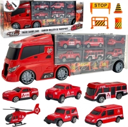 WOOPIE Feuerwehrtransporter 3in1 Rot 11 Stk.