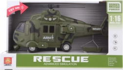 Militärischer Hubschrauber mit Batterie