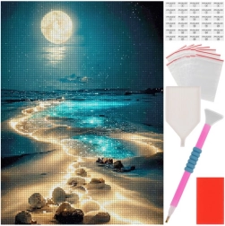 Diamantmalerei Strand – 40 × 30 cm MAALEO