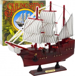 Dekoratives Modell Dreimaster rot 24x23 cm