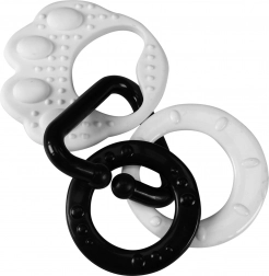 Beißring Bärentatze für Babys – kontrastreich in Schwarz-Weiß