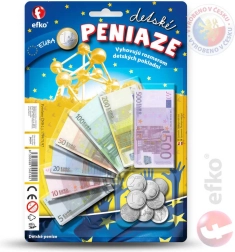 EFKO Kinder-Eurobanknoten und -münzen auf Karte