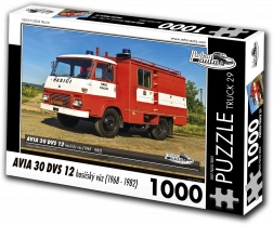 Puzzle Retro-Autos Lkw AVIA 30 DVS 12 Feuerwehrfahrzeug 1000 Teile