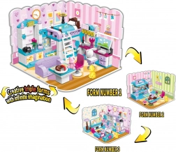 QMAN Unbegrenzte Ideen Mädchenzimmer 3-in-1 Bausteine-Set (194 Teile)