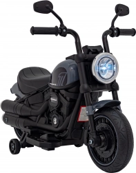 Elektrisches Kinder-Motorrad Chopper Faster mit FM-Radio, Audio-Panel und LED – Grau