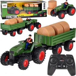 Kinder-RC-Traktor mit Anhänger und Heuballen mit Fernsteuerung