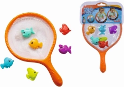 Kescher mit bunten Fischen