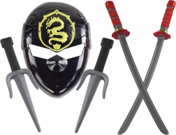 Set Ninja Warrior Maske Schwerter Dolche Rote Dekorationen