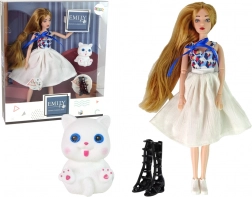 Puppe EMILY mit weißem Kätzchen und Zubehör