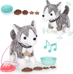 Interaktiver Plüsch-Husky mit Leine und Melodien