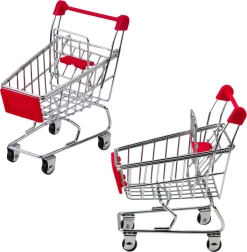 Mini-Einkaufswagen aus Metall für Kinder und Puppen – Dekoration und Organizer