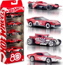 Hot Wheels Mattel rubinrot Kollektion 5 Autos zum 80. Jubiläum