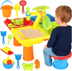 Wassertisch Sandkasten 2-in-1 mit Zubehör für Kinder 3+