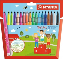 STABILO Trio A-Z Fasermaler – Set mit 18 Farben
