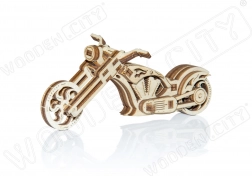 Holz-3D-Puzzle Motorrad CHOPPER – Mini-Modell, 22 Teile
