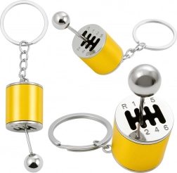 Metall-Schlüsselanhänger in Form eines Schalthebels – goldfarben