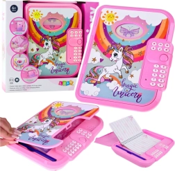 Elektronisches Tagebuch mit Einhorn-Code, rosa