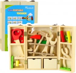 Holzwerkzeug-Set für kleine Heimwerker im Koffer, 35 Teile