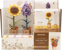 RoboTime Displayständer mit Sonnenblumen und Flieder