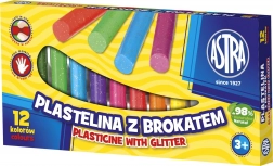 Astra Knetmasse mit Glitzer – 12 Farben